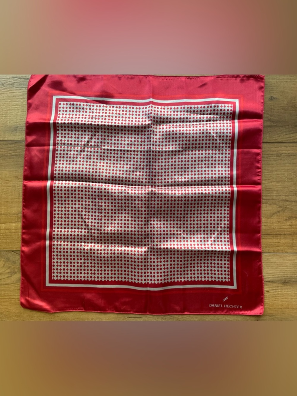 Daniel Hechter Red and White Polka Dot Scarf
